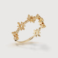 Celestial Motif Gold-Plated S925 Adjustable Ring