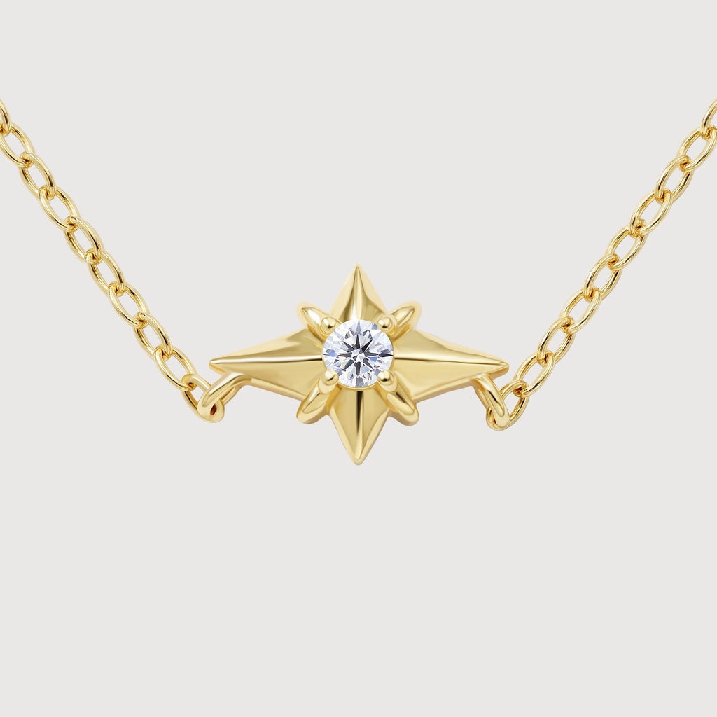 Gold-Plated S925 Starburst Accent Necklace