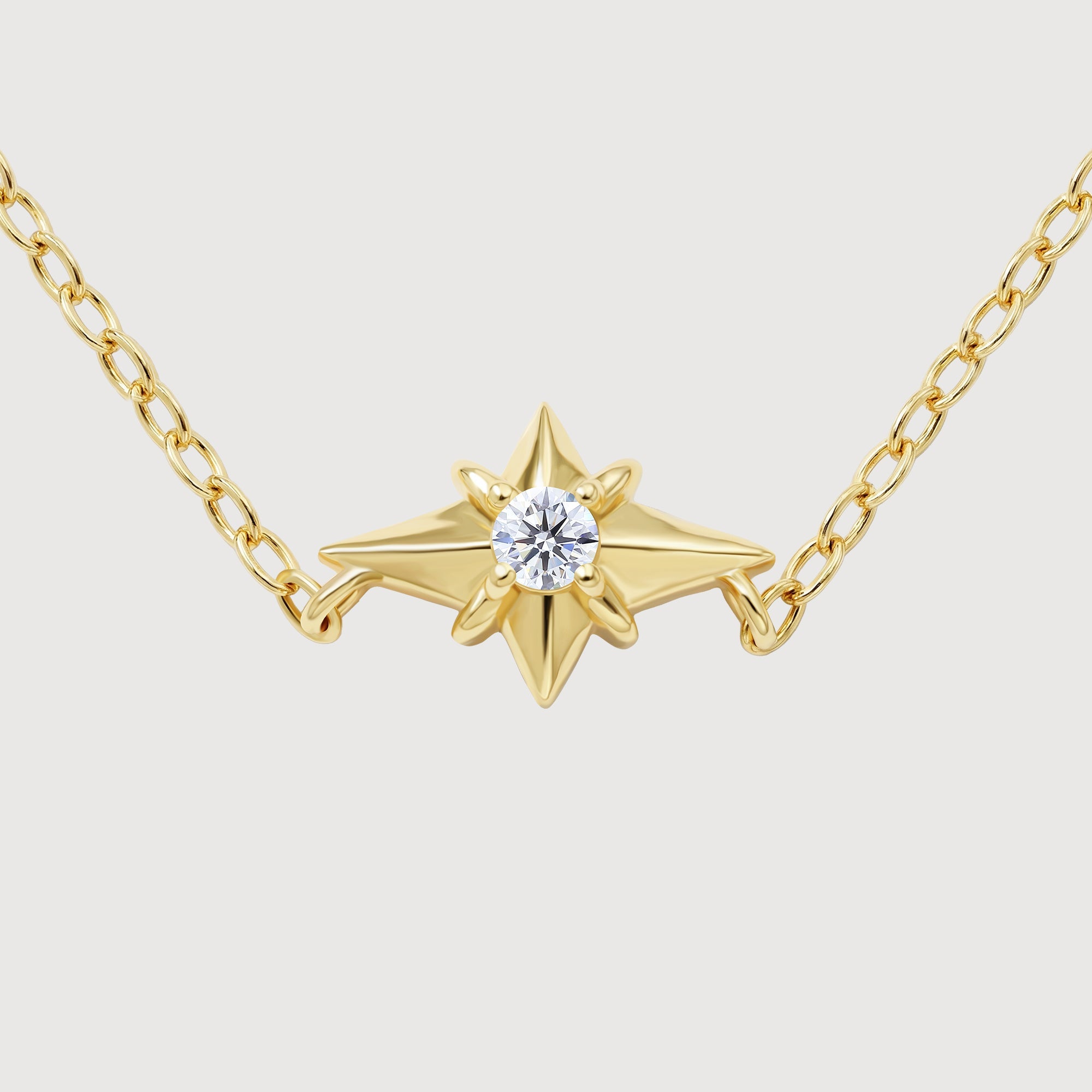 Gold-Plated S925 Starburst Accent Necklace