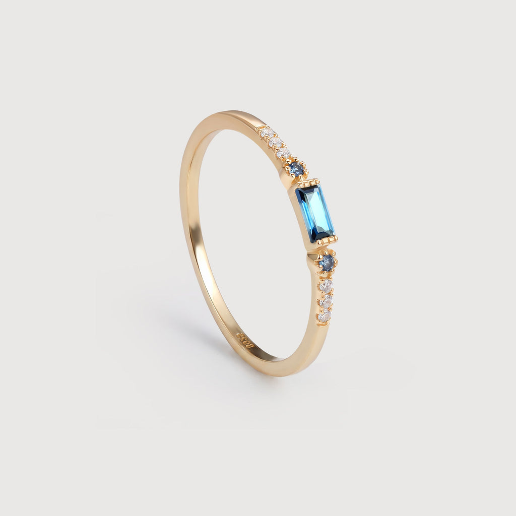 London Blue Gemstone Gold-Plated S925 Ring