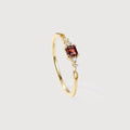 Garnet Square-Cut Gold-Plated Silver Ring