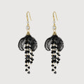 Black Tassel Zircon Fishhook Drop Earrings