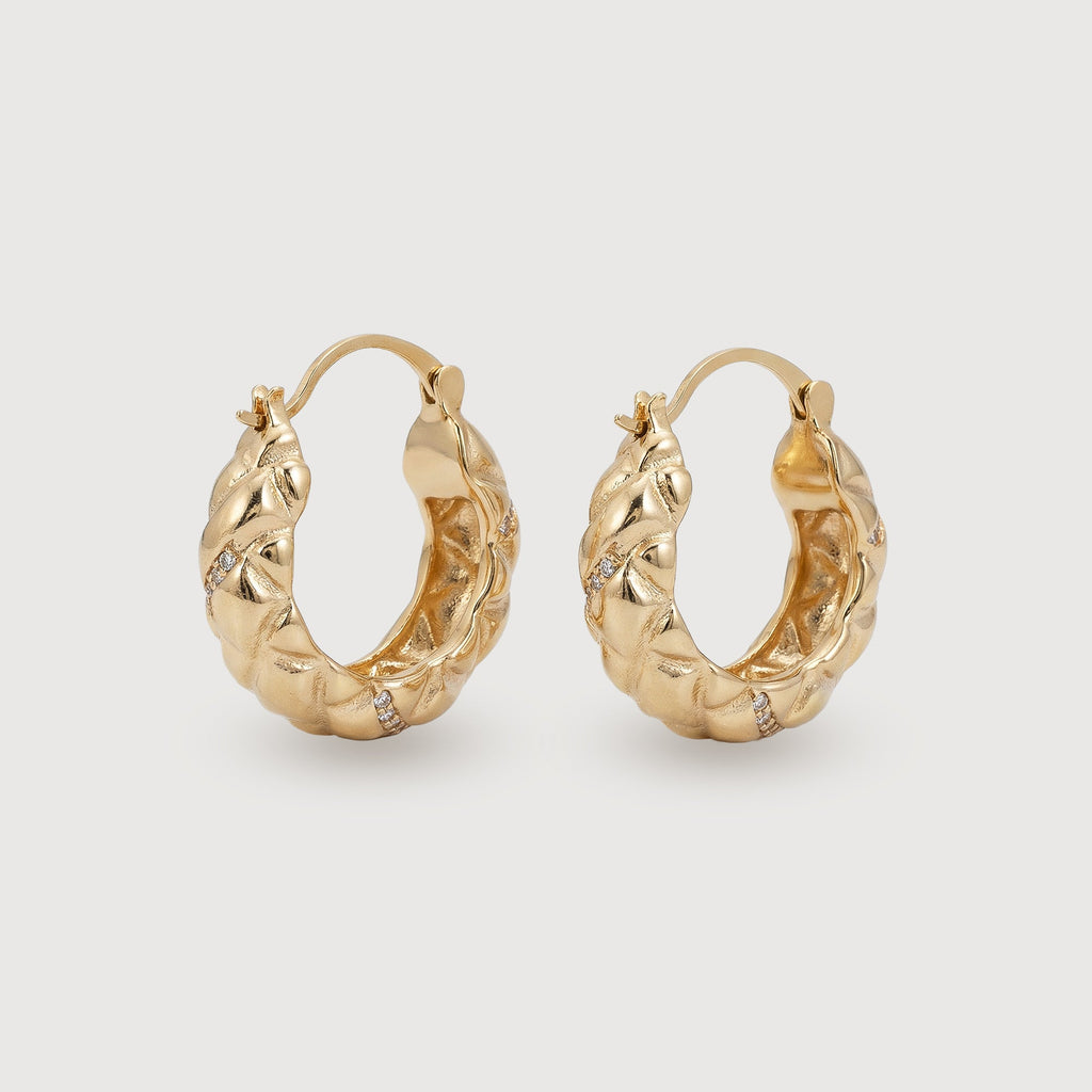 18K Gold-Plated Braided Hoop Earrings