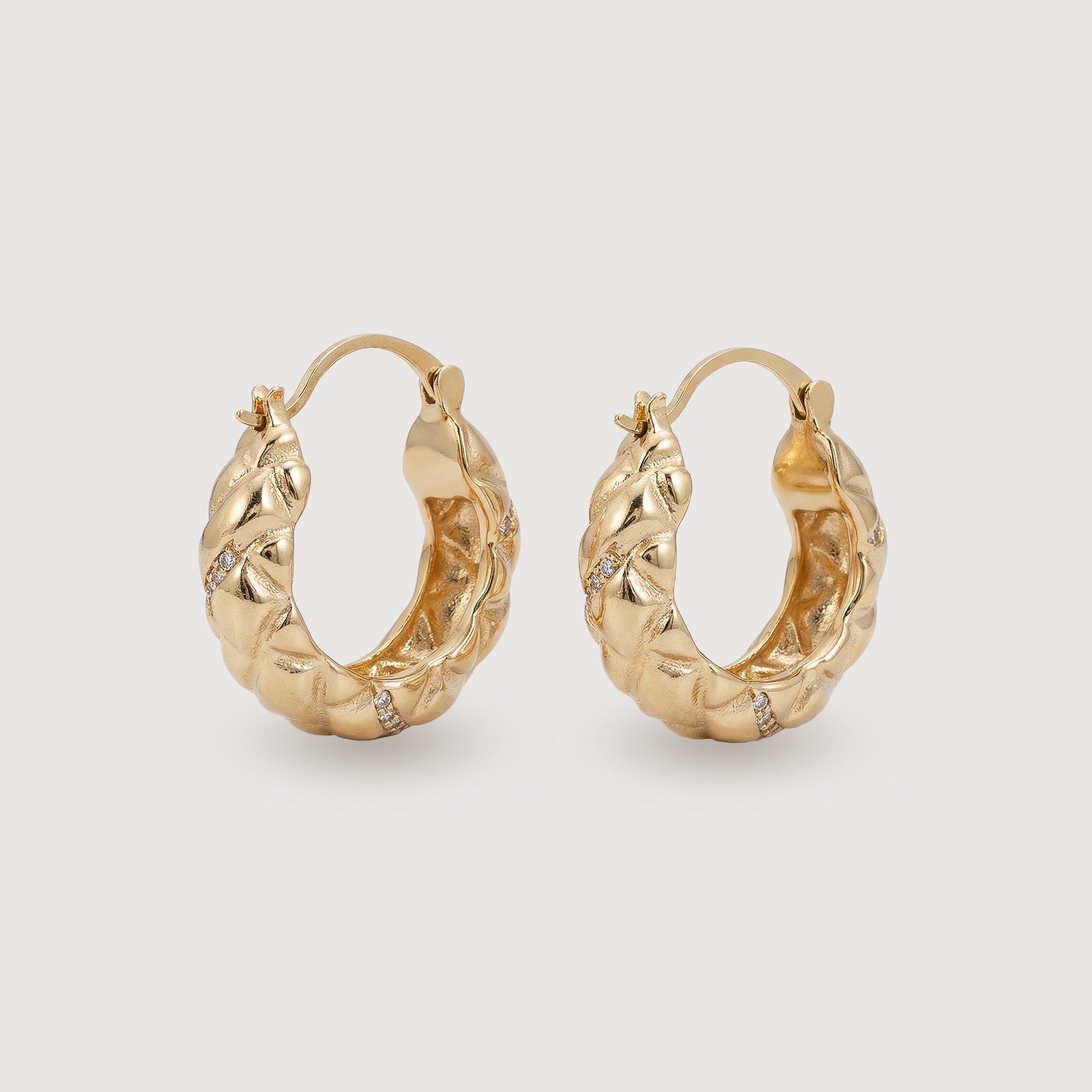 18K Gold-Plated Braided Hoop Earrings