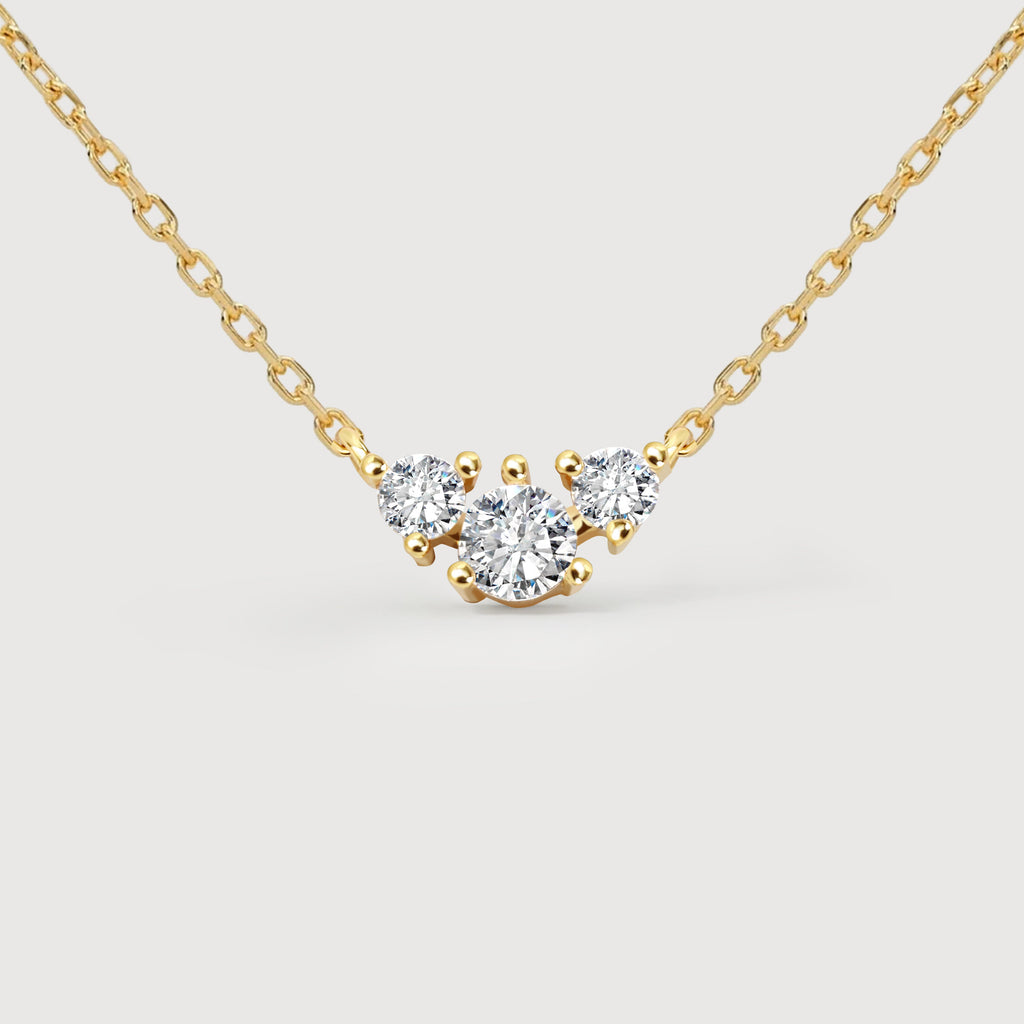 Three-Stone Sterling Silver Necklace