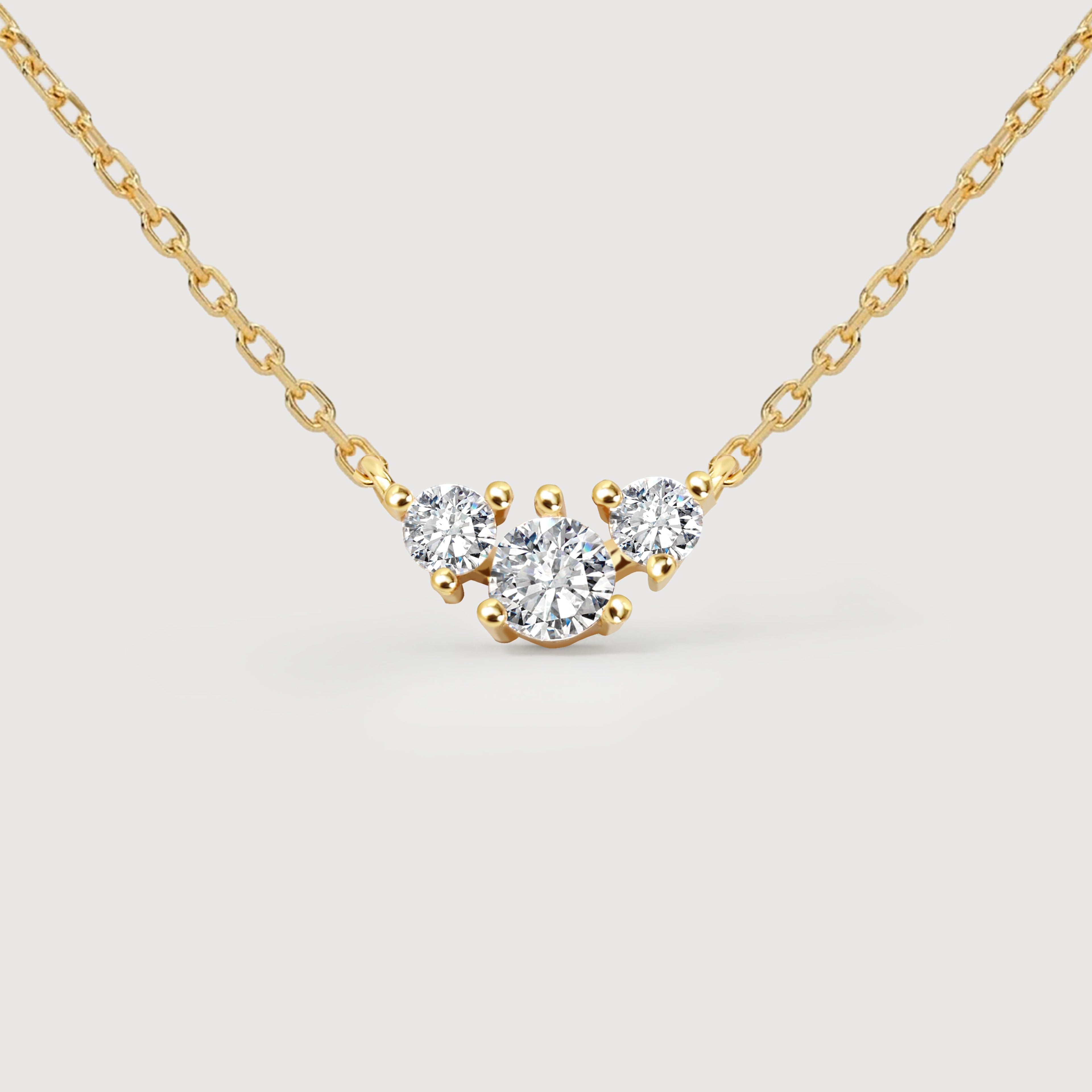 Three-Stone Sterling Silver Necklace