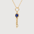 Blue Corundum Key Pendant Necklace