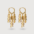 Faceted Leaf Cascade Hoop Earrings