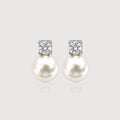 Zircon Pearl Drop Stud Earrings