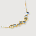 Gold-Plated S925 Blue Stone Curve Necklace