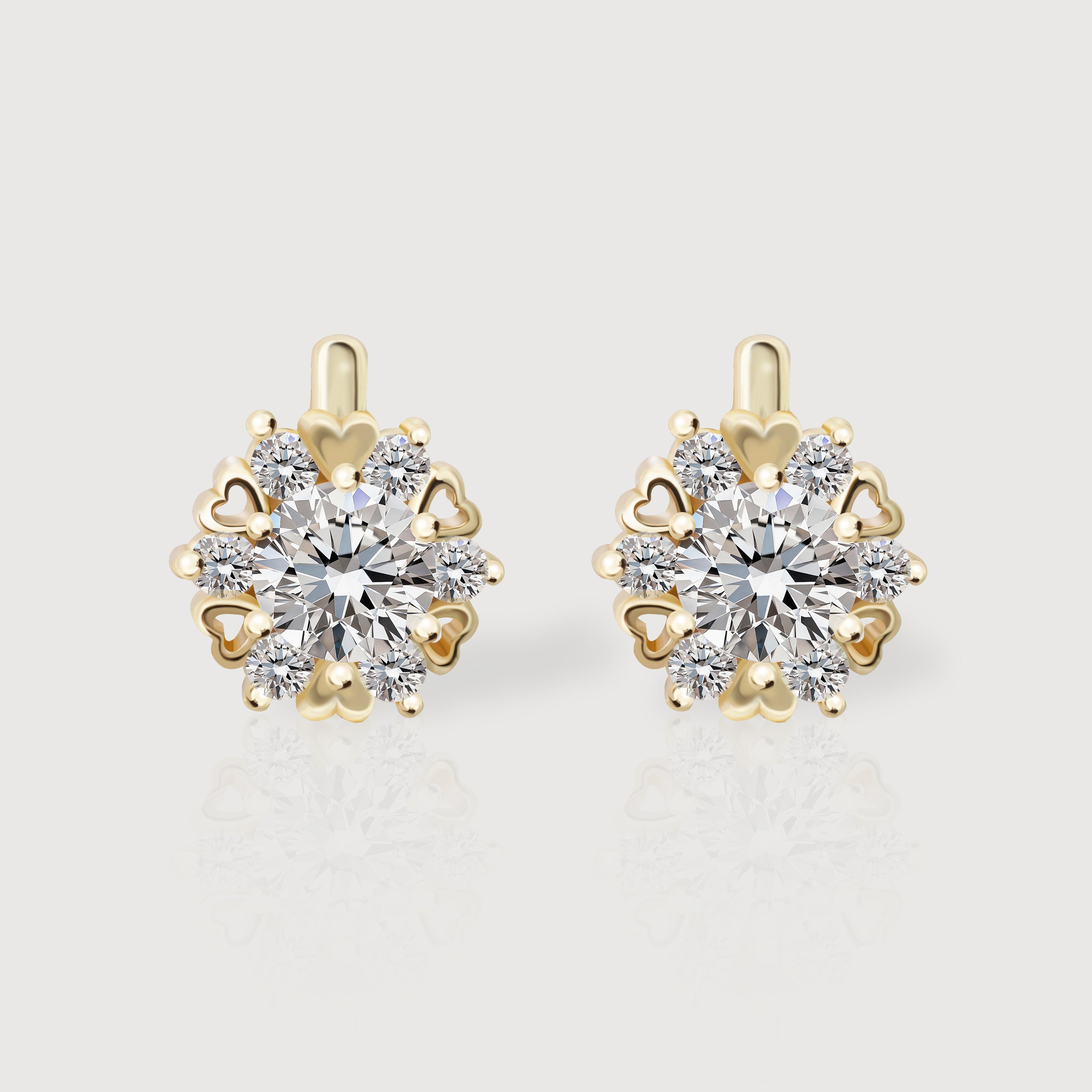 Heart Halo Zirconia Huggie Earrings