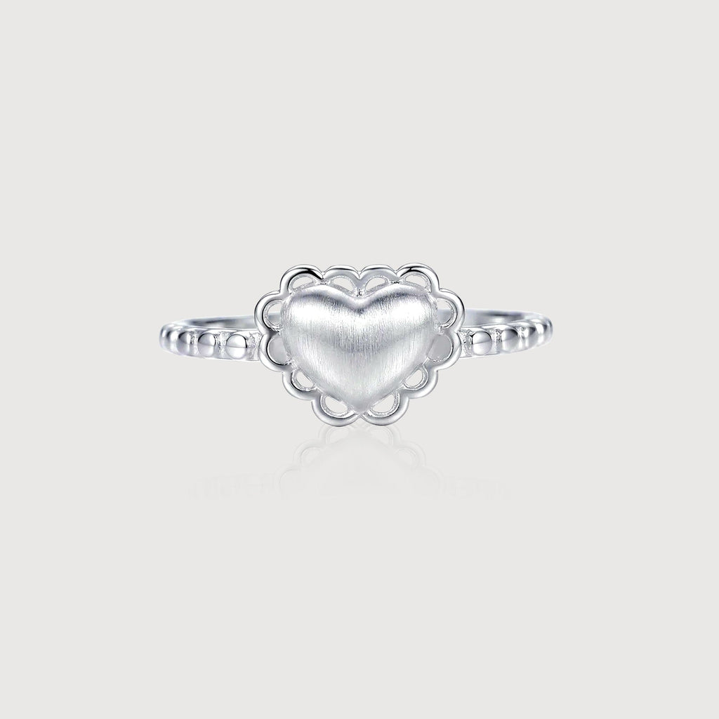 Heart Motif S999 Fine Silver Adjustable Ring