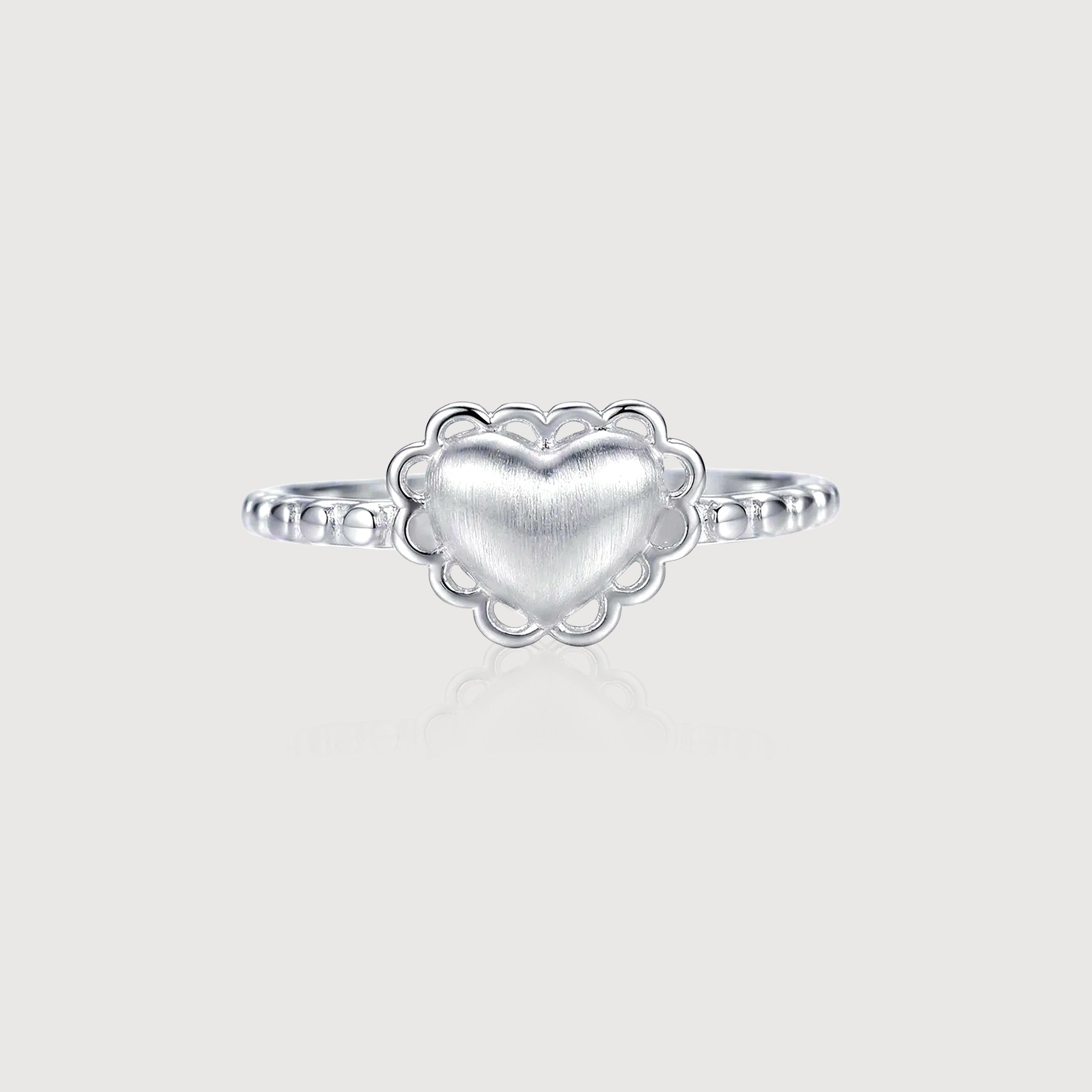 Heart Motif S999 Fine Silver Adjustable Ring