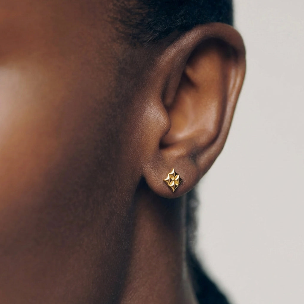 Floral Star Sterling Silver Stud Earrings