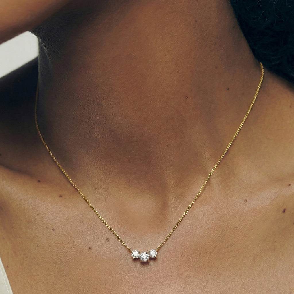 Three-Stone Sterling Silver Necklace