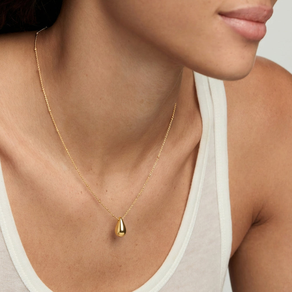 18K Gold-Plated Teardrop Necklace