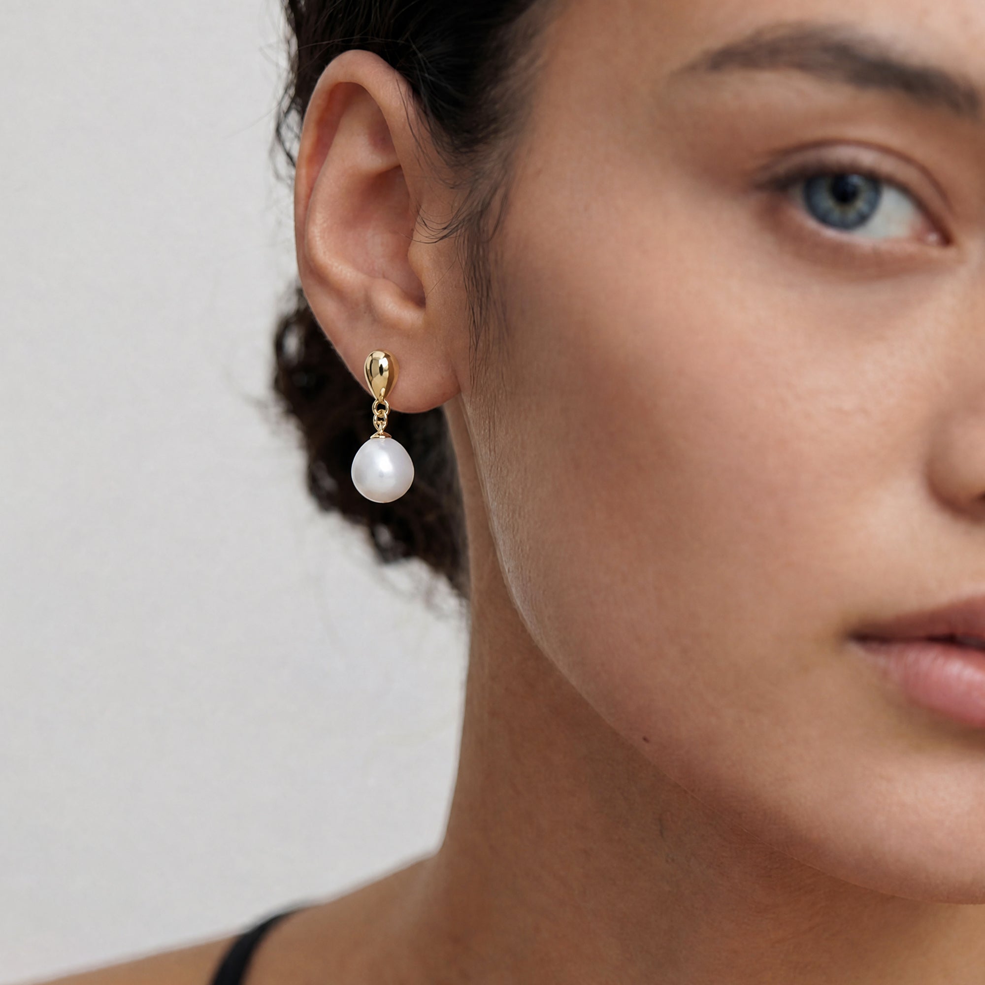 Teardrop Freshwater Pearl Drop Earrings