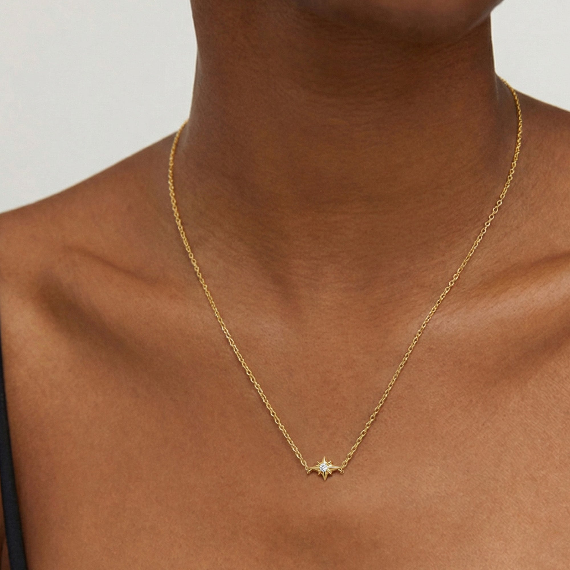 Gold-Plated S925 Starburst Accent Necklace