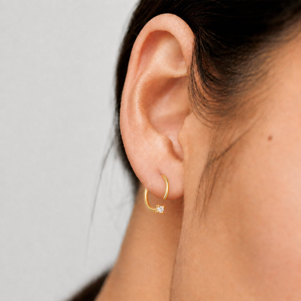 Gold-Plated 925 Silver Open Hoops