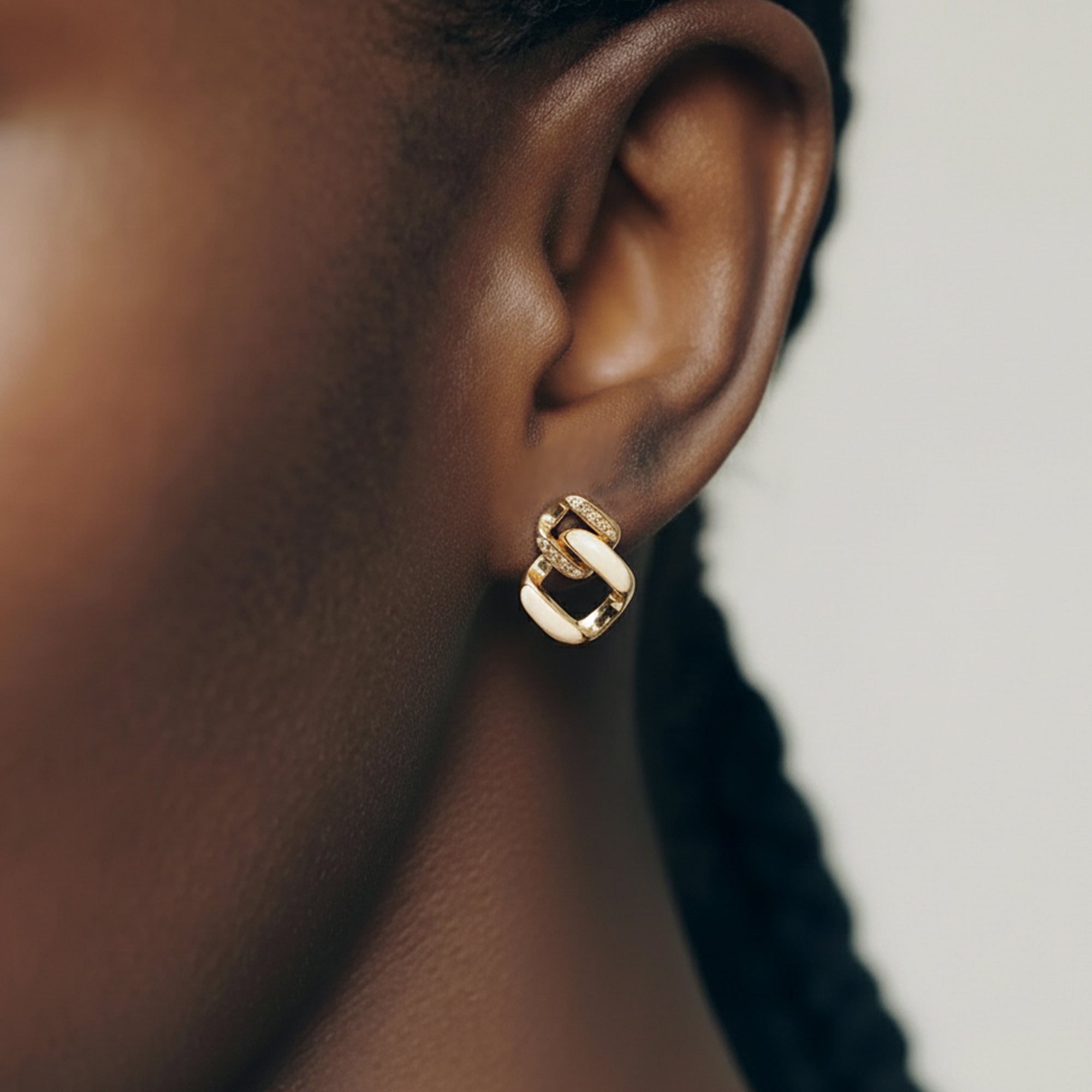 Interlocking Square Accent Stud Earrings