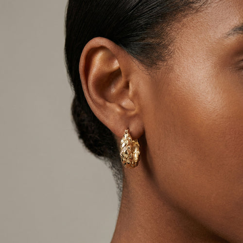 18K Gold-Plated Braided Hoop Earrings