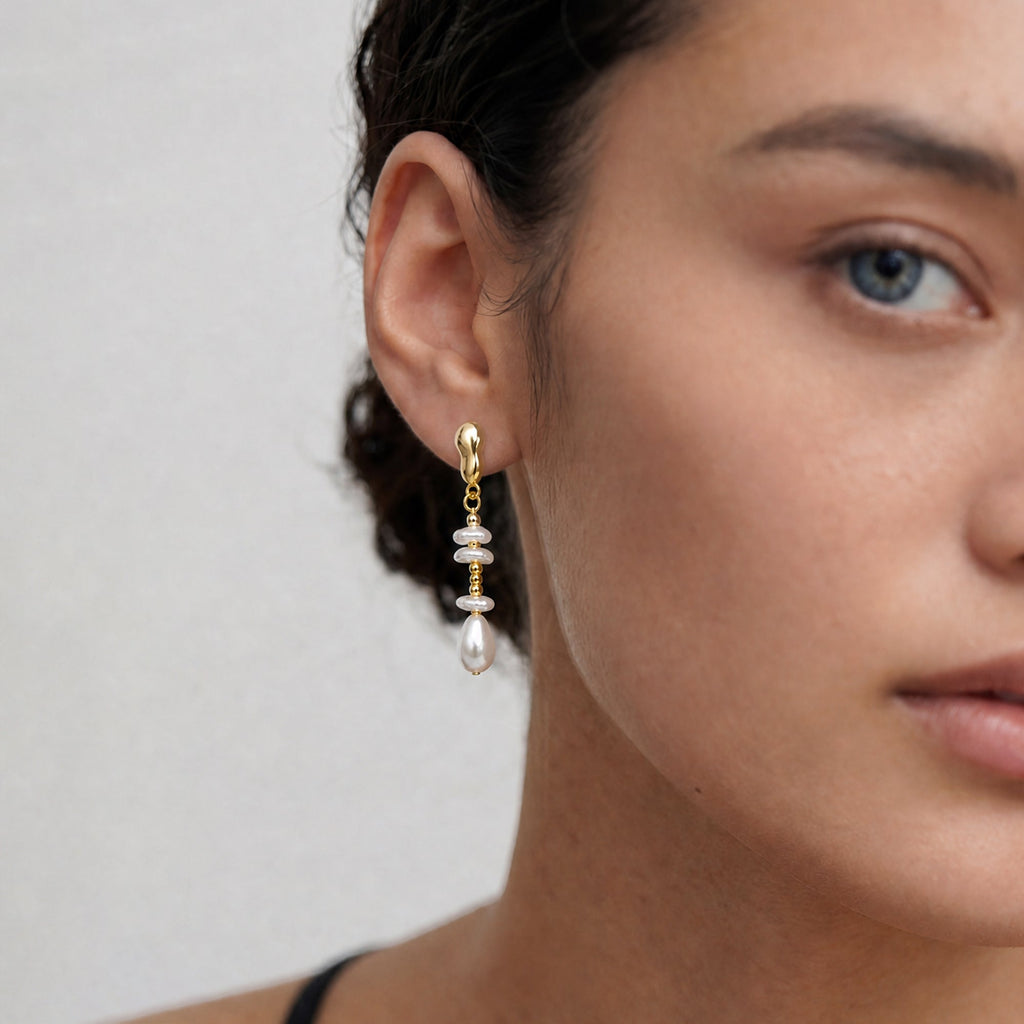 Baroque Pearl Beaded Drop Earrings