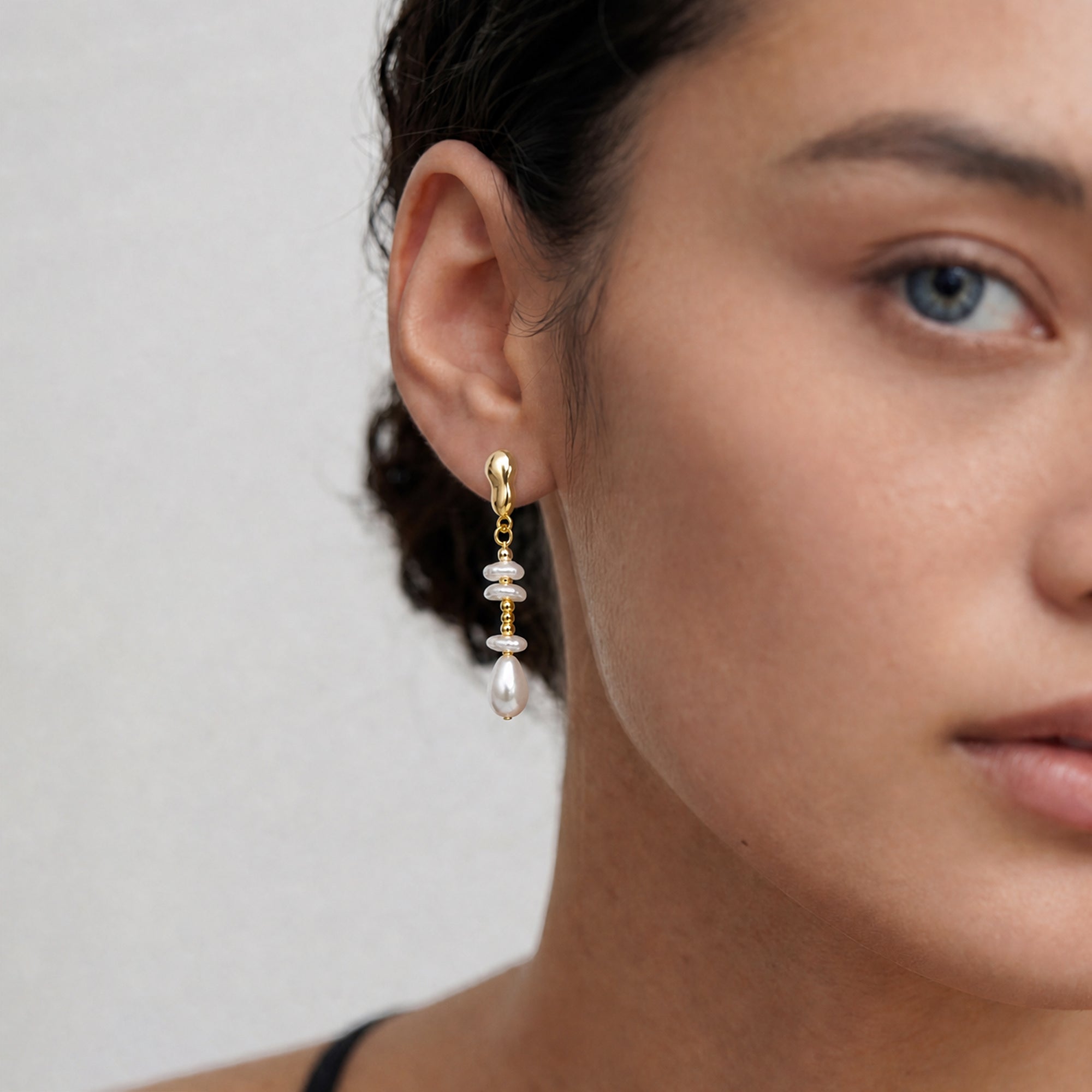 Baroque Pearl Beaded Drop Earrings