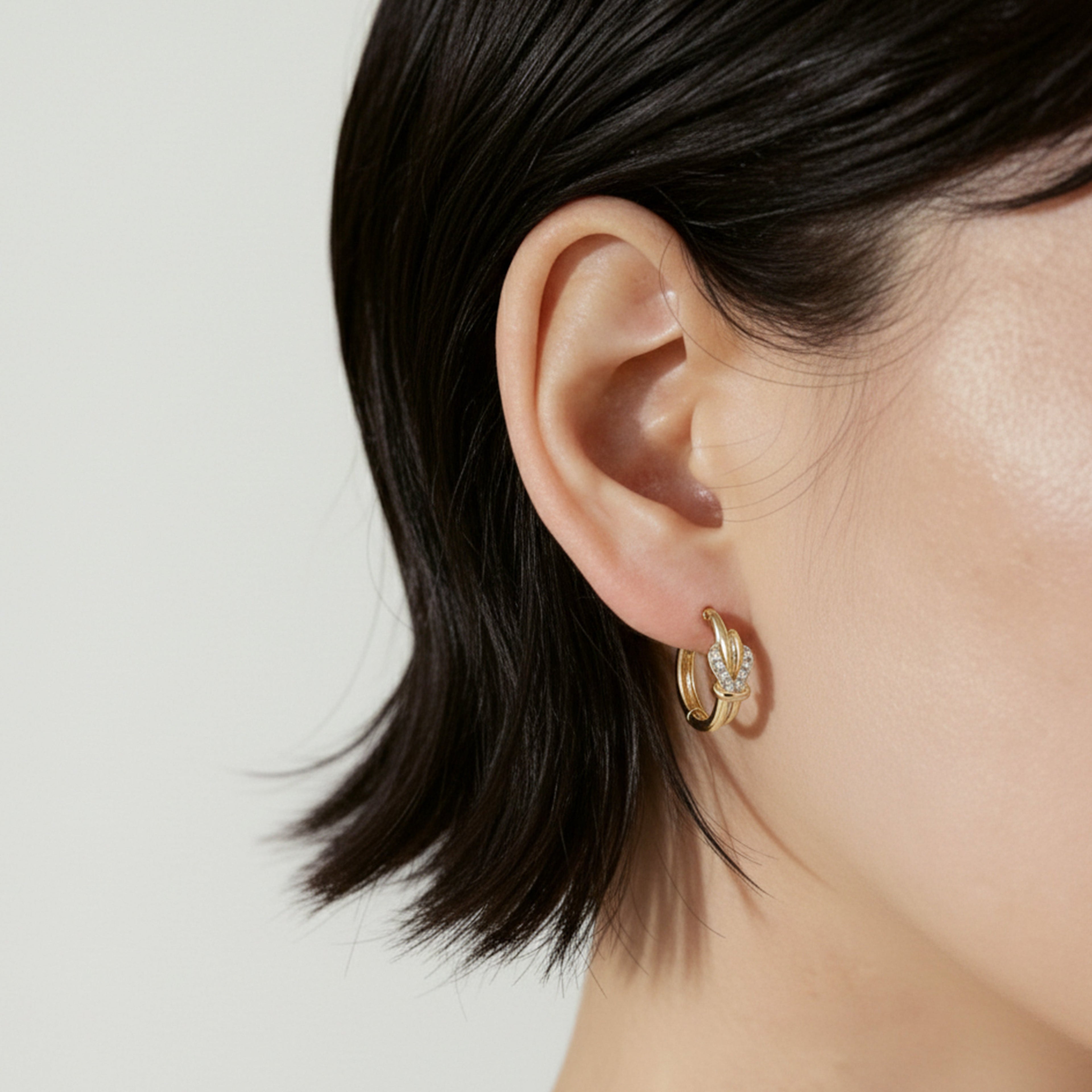 Flame Zircon Sterling Silver Hoop Earrings
