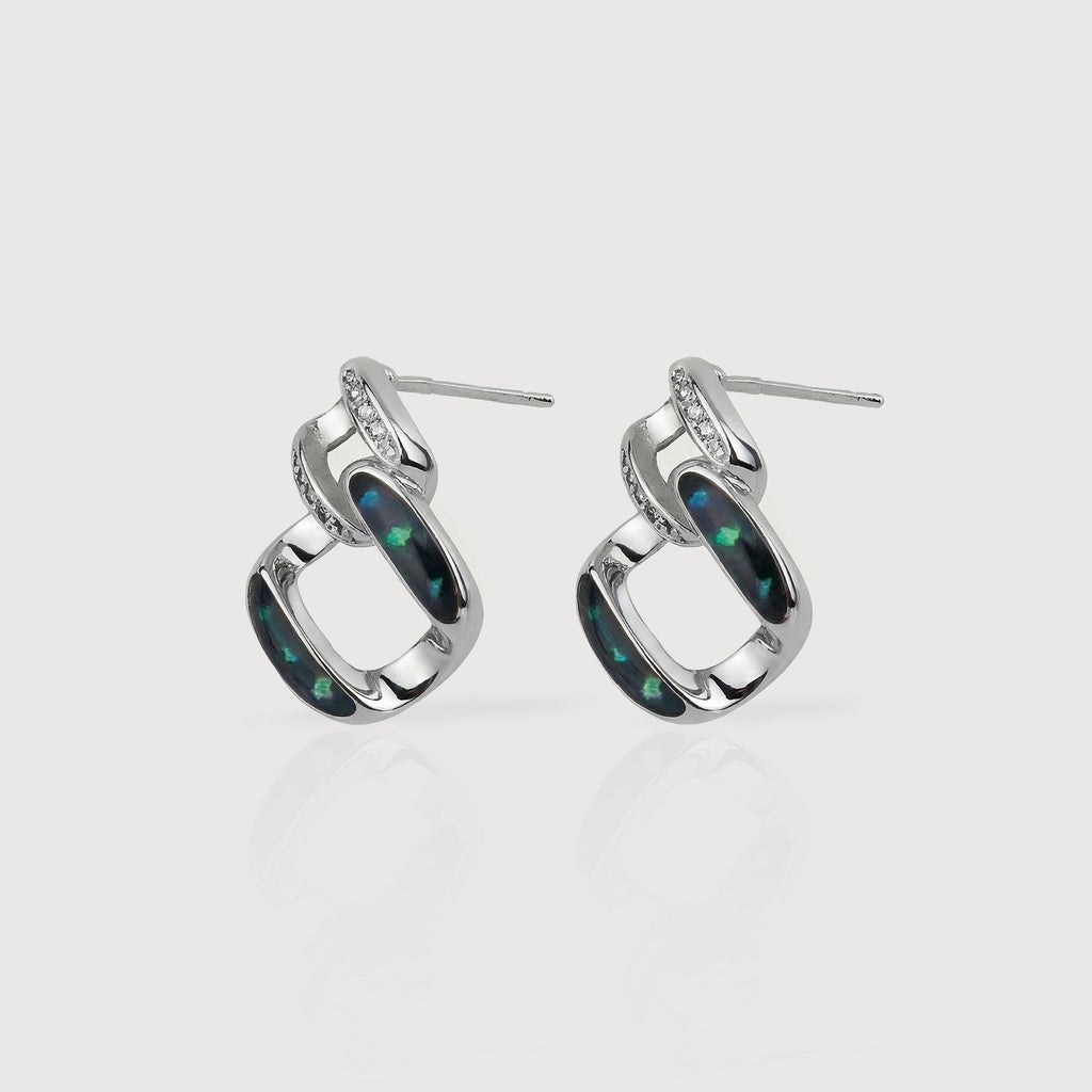 Interlocking Square Accent Stud Earrings