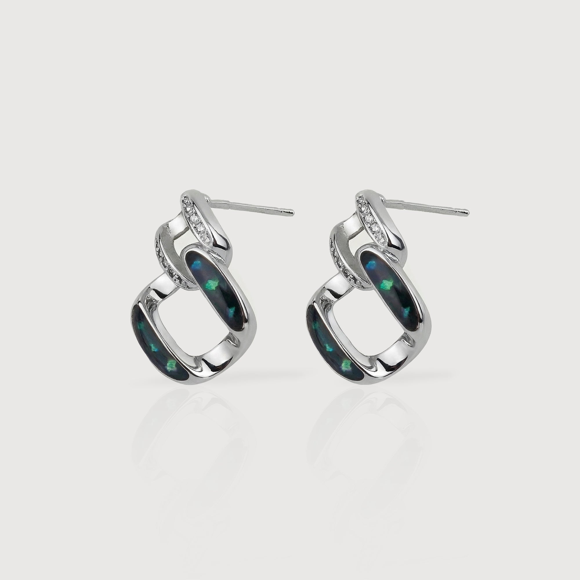 Interlocking Square Accent Stud Earrings