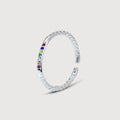 Multicolor CZ 18K Gold-Plated S999 Ring