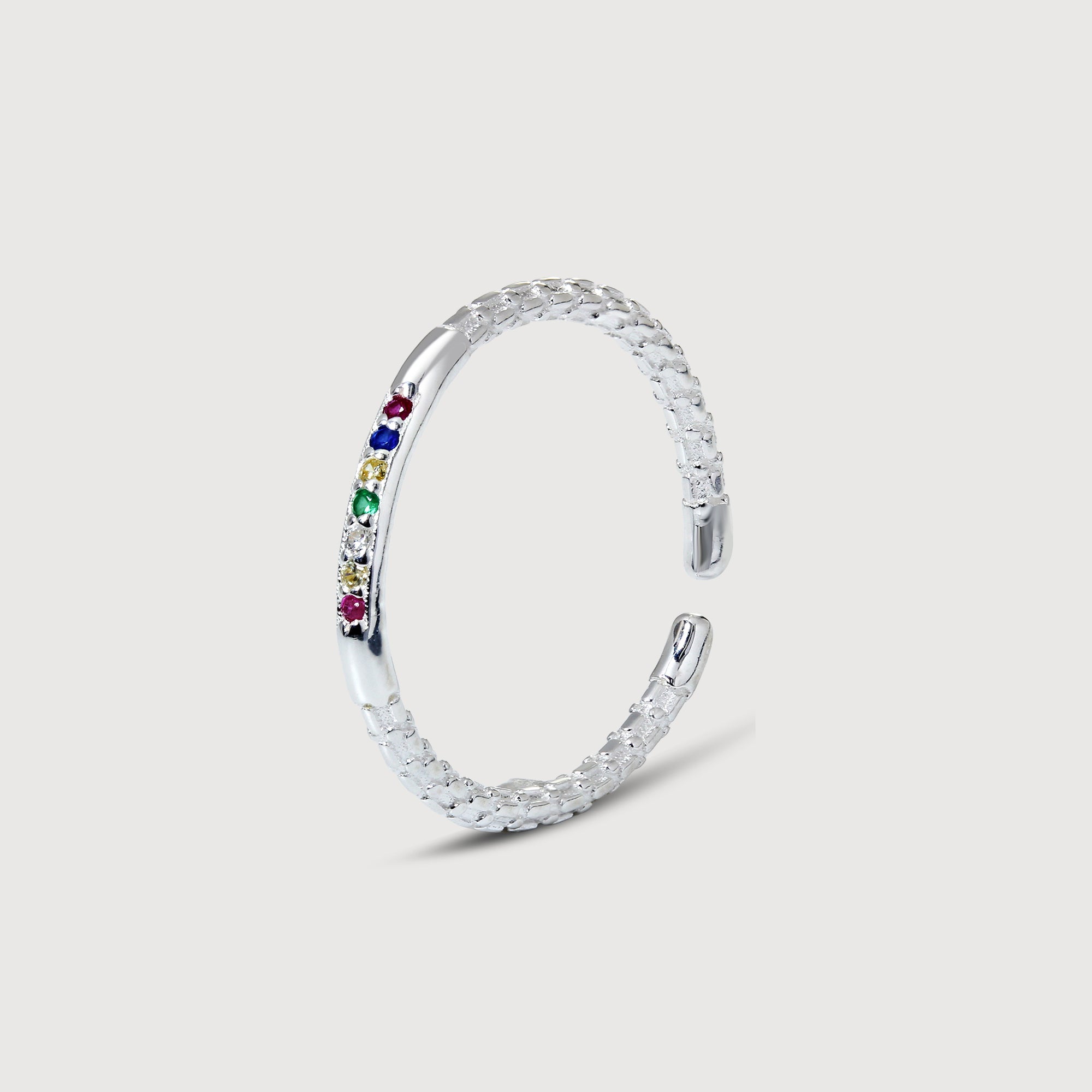 Multicolor CZ 18K Gold-Plated S999 Ring