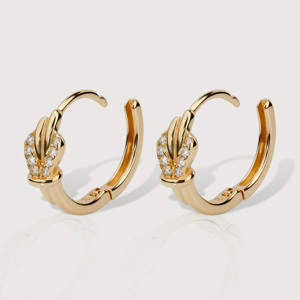 Flame Zircon Sterling Silver Hoop Earrings
