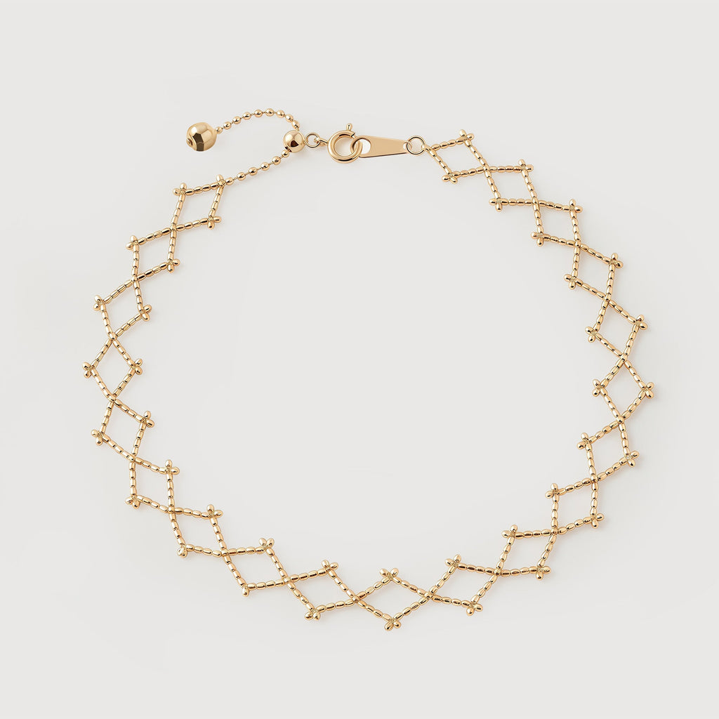 Gold-Tone Sterling Silver Lattice Bracelet