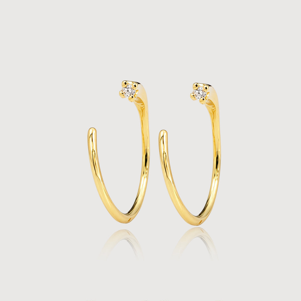 Gold-Plated 925 Silver Open Hoops