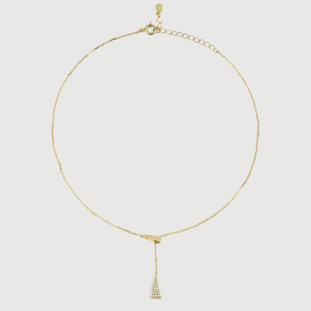 14K Gold-Plated Y-Drop Triangle Necklace