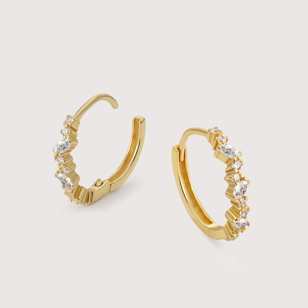 Graduated Marquise Zircon Hoop Earrings