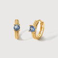 Blue Zircon S925 Huggie Earrings