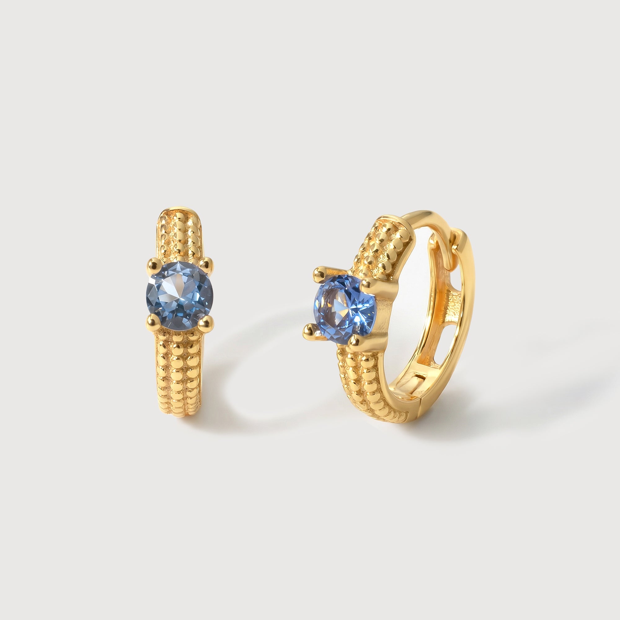 Blue Zircon S925 Huggie Earrings