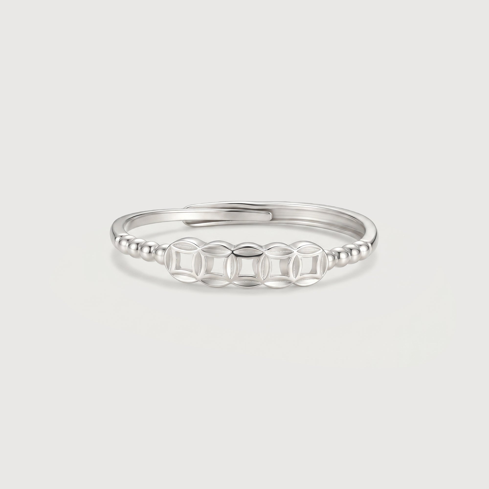 S925 Silver Geometric Open Band Ring