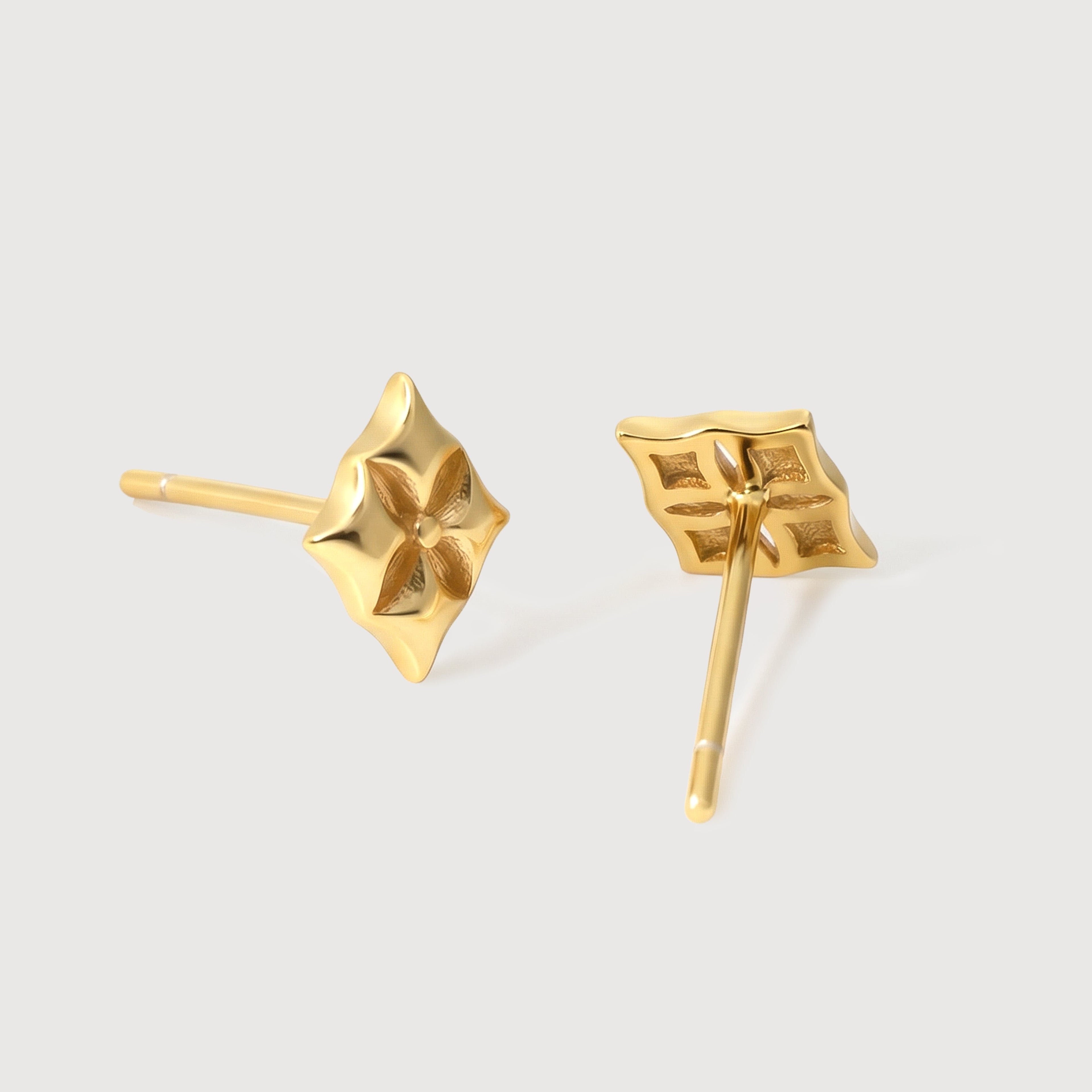 Floral Star Sterling Silver Stud Earrings