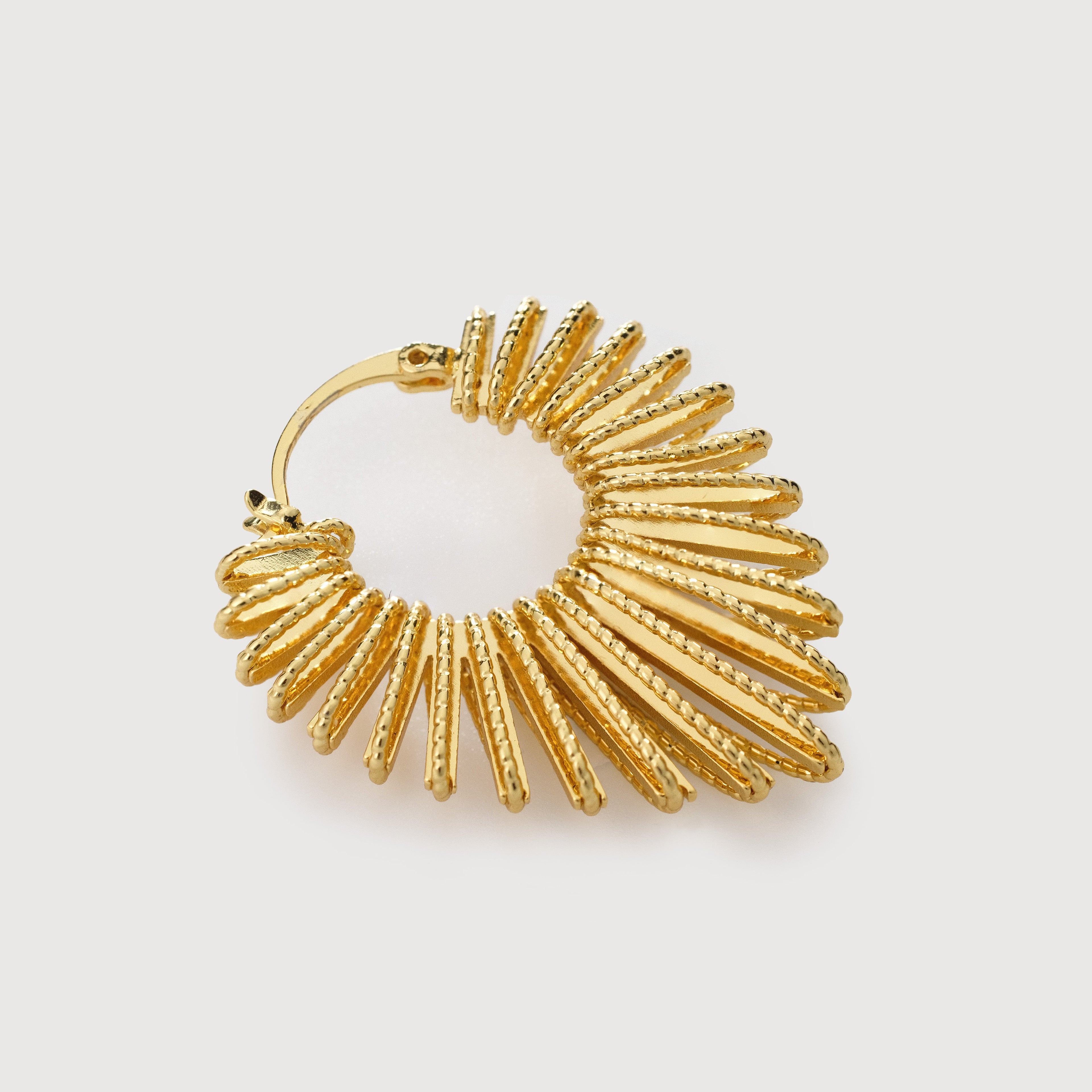 Textured Sunburst Hoop Earrings