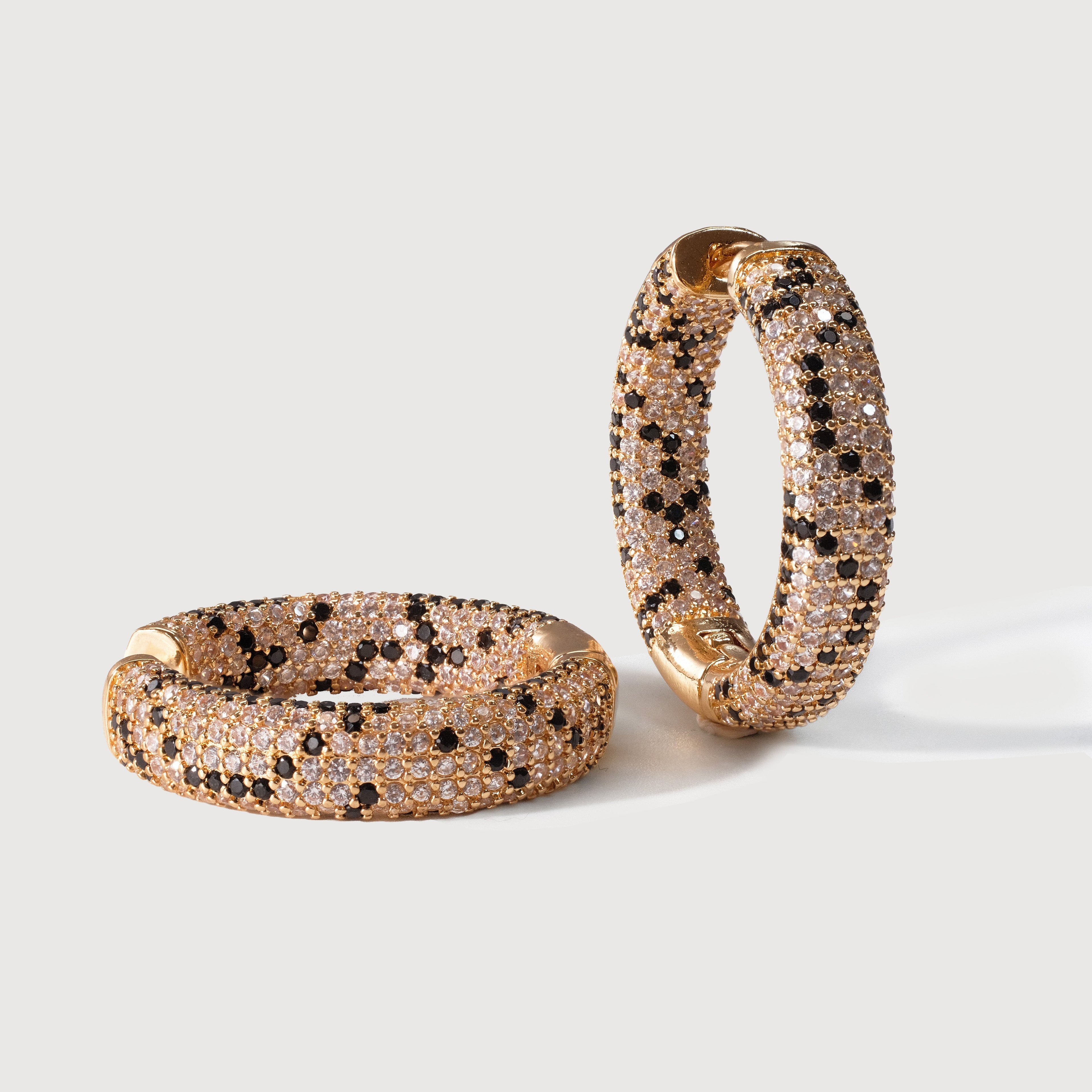 Pavé Leopard Pattern Hoop Earrings