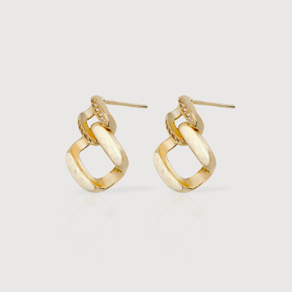 Interlocking Square Accent Stud Earrings