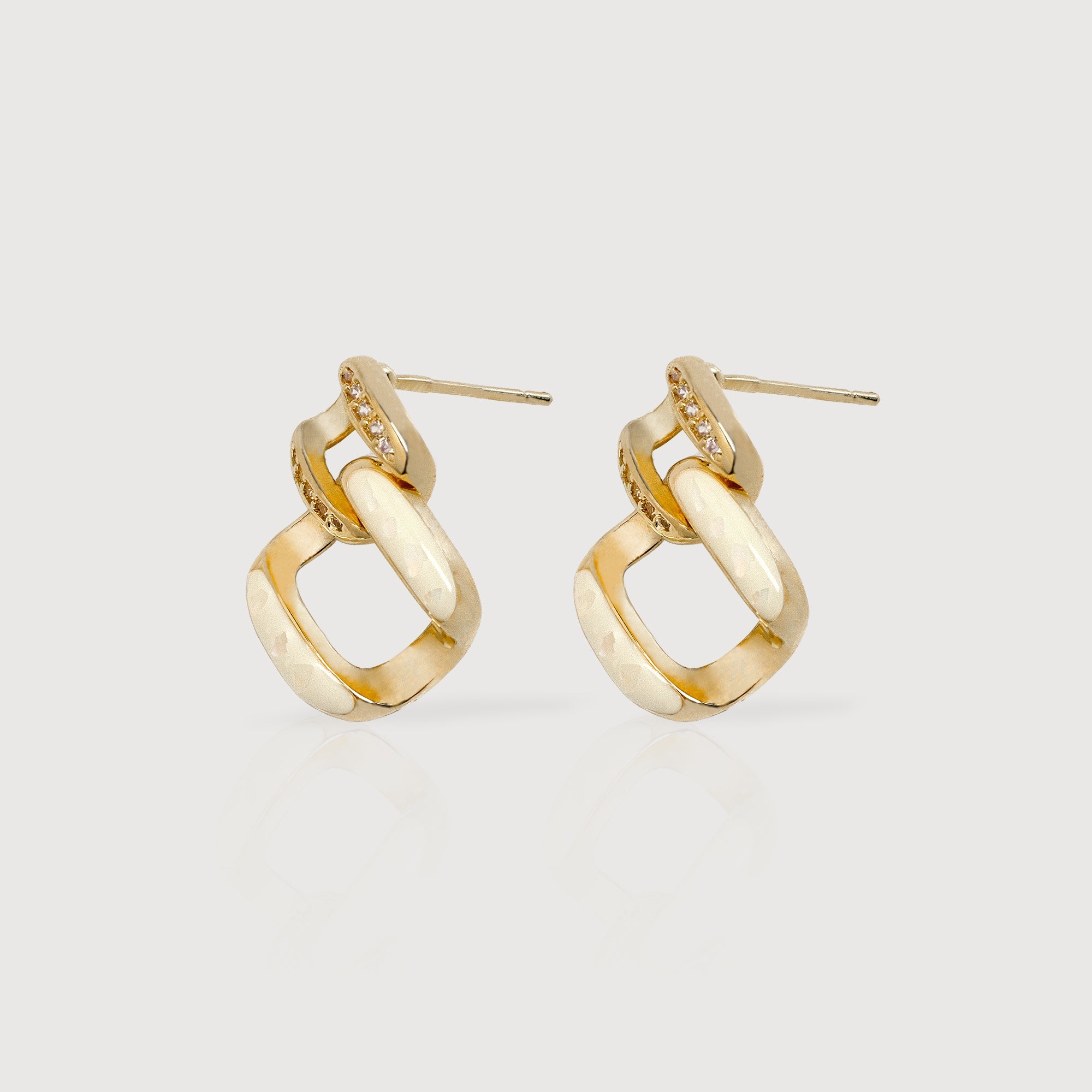 Interlocking Square Accent Stud Earrings