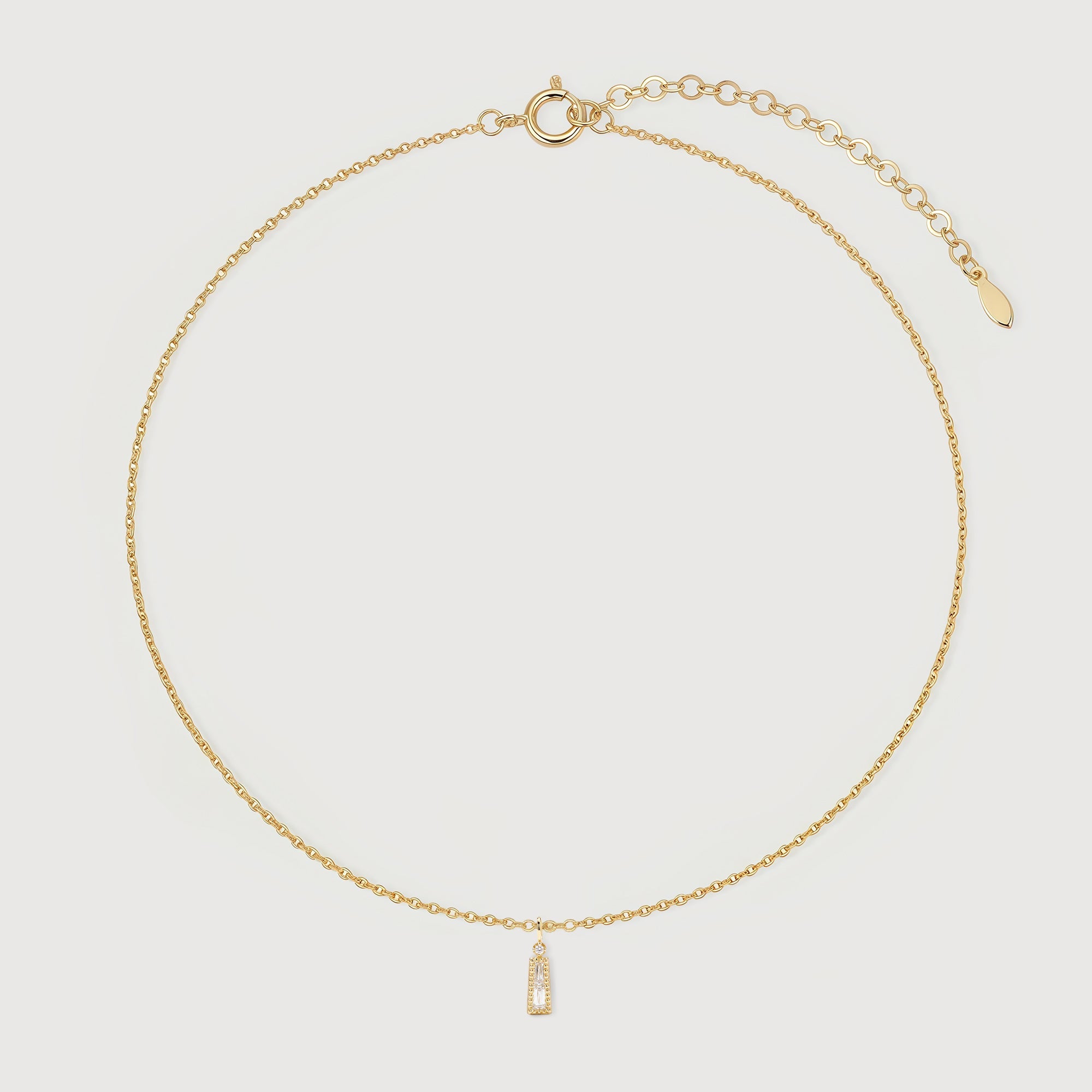 Gold-Plated Sterling Silver Bar Pendant Necklace