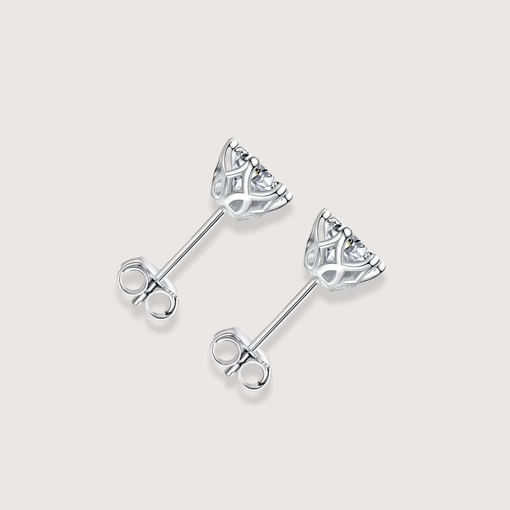 5A CZ Six-Prong Solitaire Stud Earrings