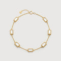 Gold-Tone S925 Silver Rectangular Inlay Bracelet