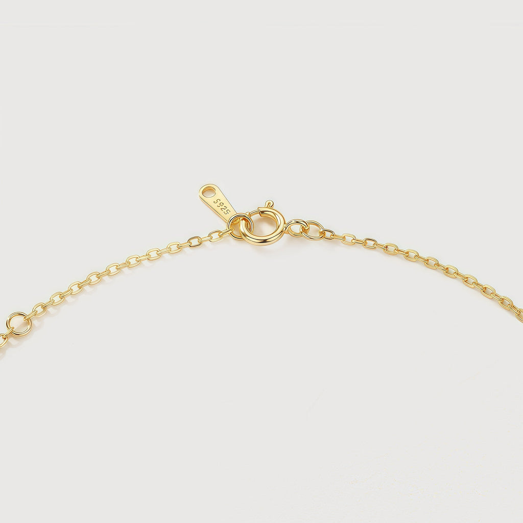 Four-Petal Crystal Sterling Silver Necklace