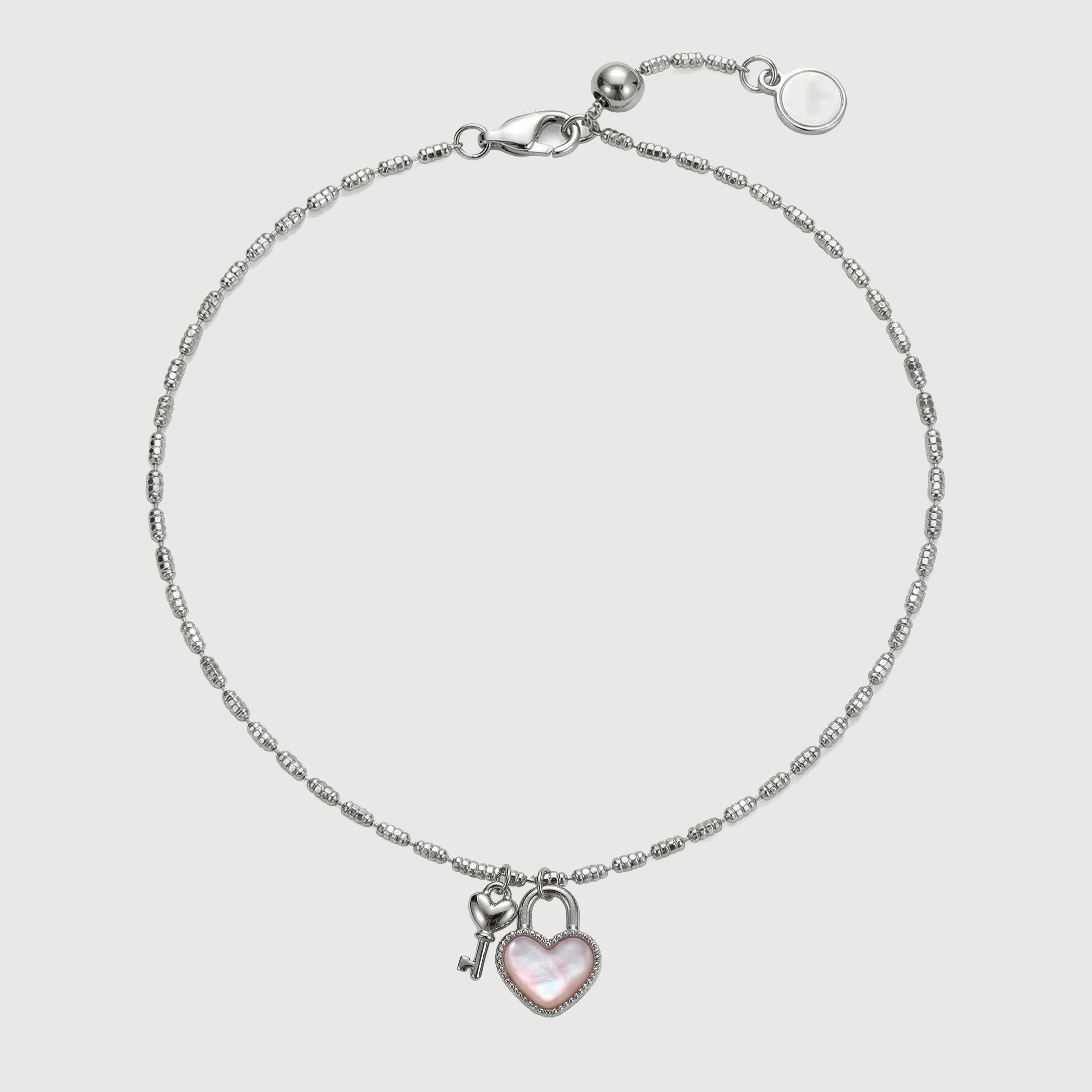 S925 Silver Heart Lock & Key Necklace